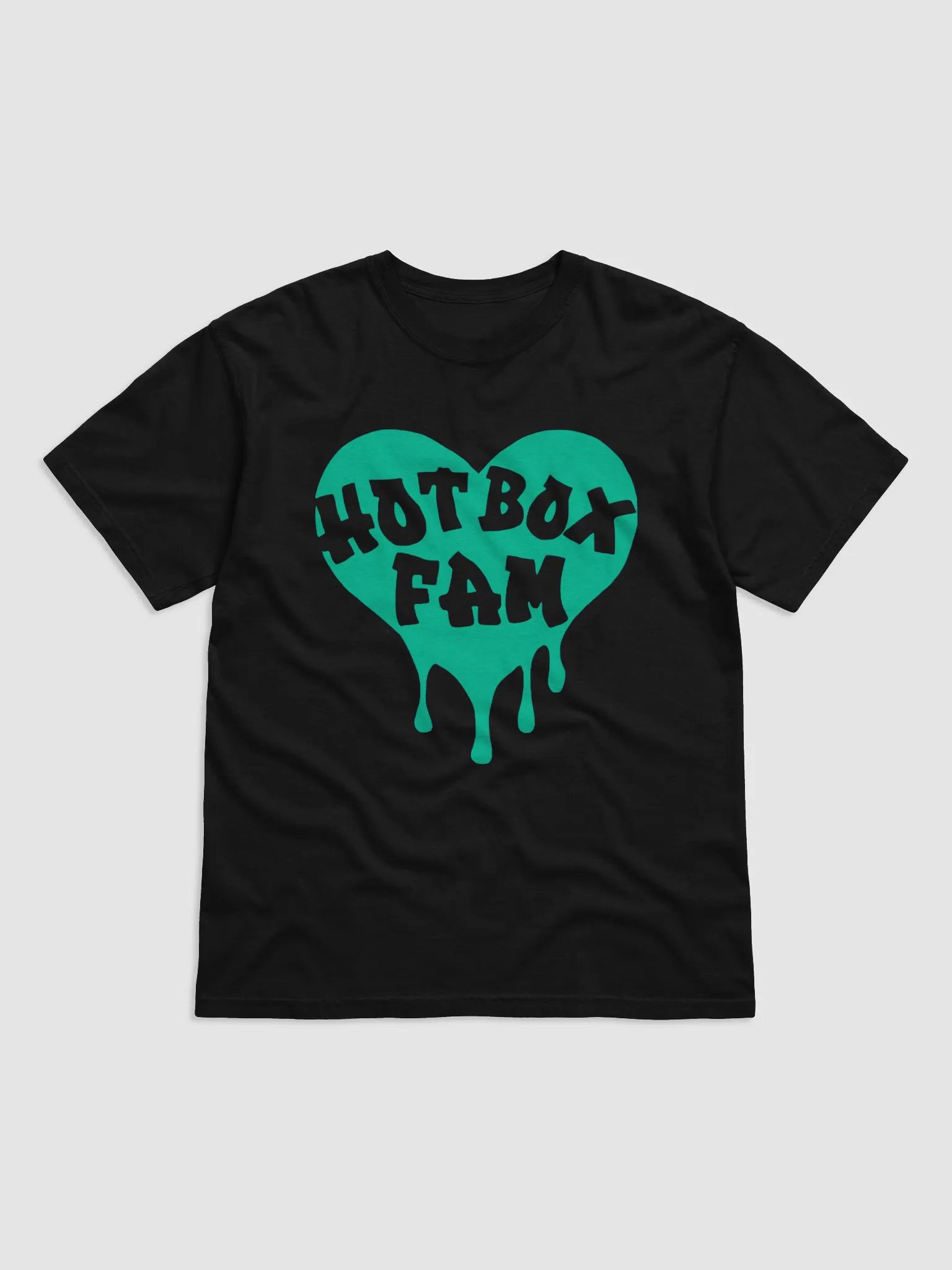 UNISEX HOT BOX FAM TRANSPARENT SEAFOAM GREEN LOGO TEE product image (1)