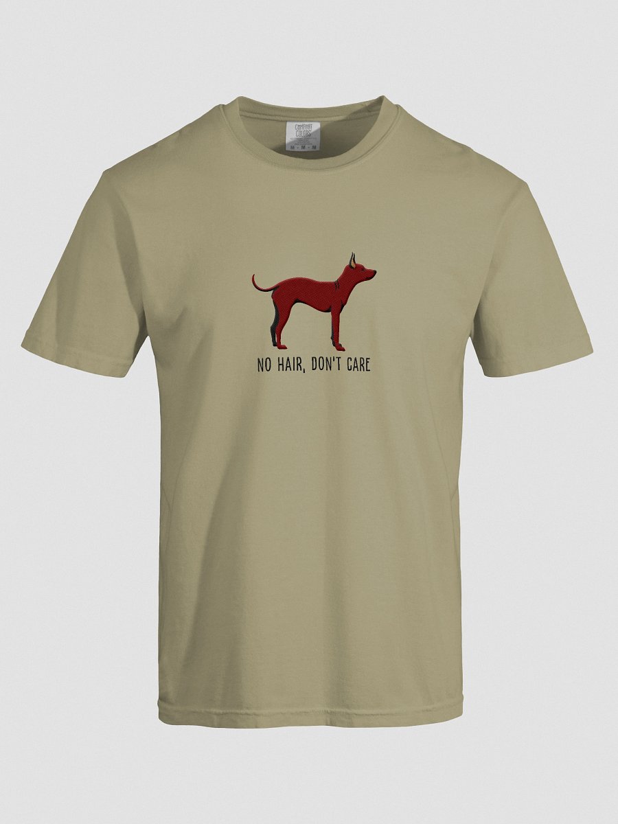 No Hair, Don't Care T-Shirt(Embroidered) of an American Hairless Terrier(Chocolate) product image (17)