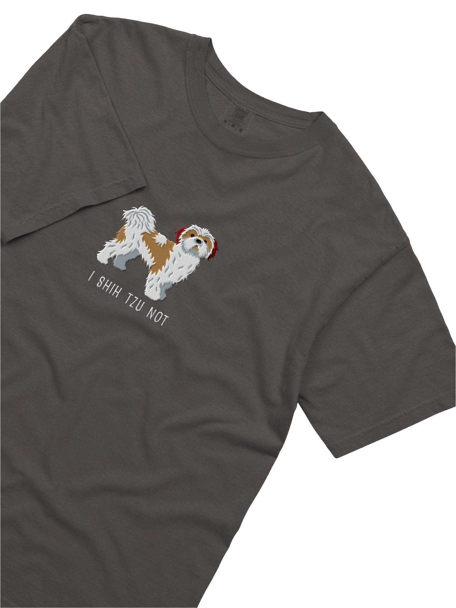I Shih Tzu Not T-Shirt(Embroidered) of a Shih Tzu(Brown & White) product image (30)