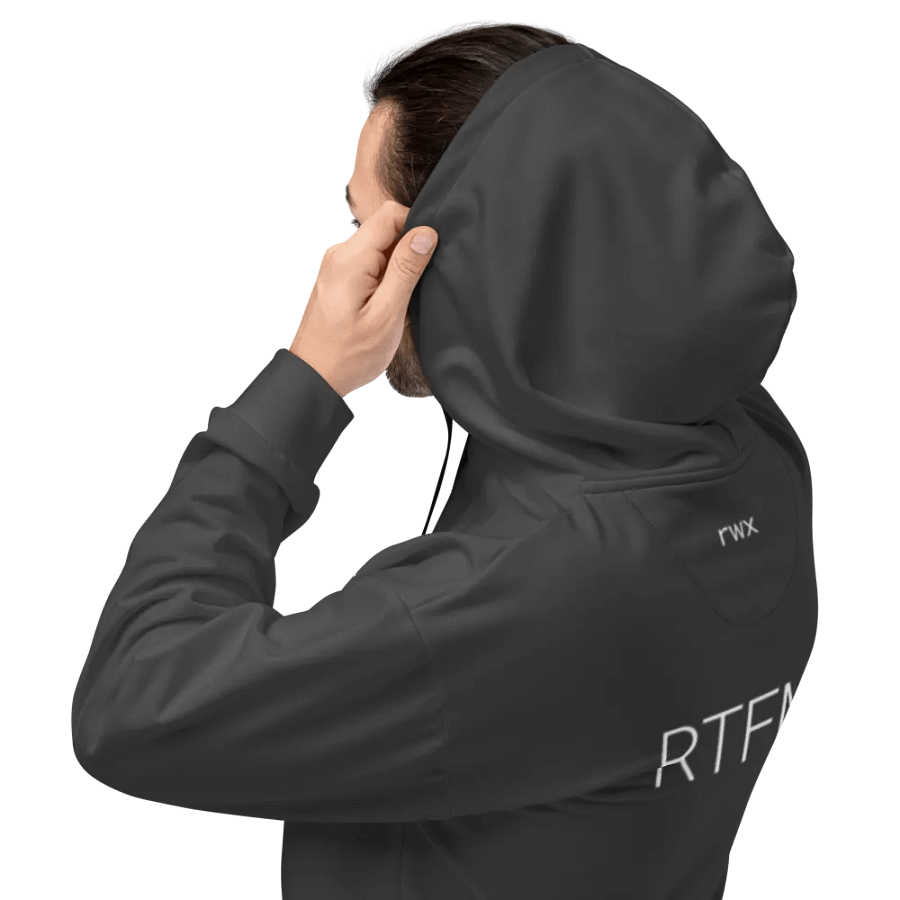 need help? RTFM! hoodie (darker grayscale mode) product image (3)