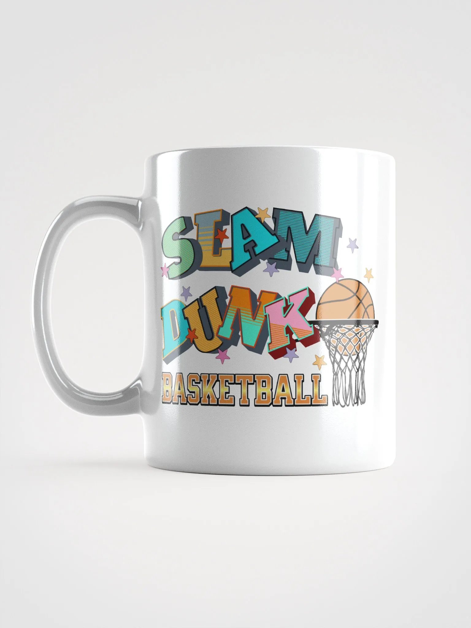 Basketball Slam Dunk Glossy White Mug product image (1)