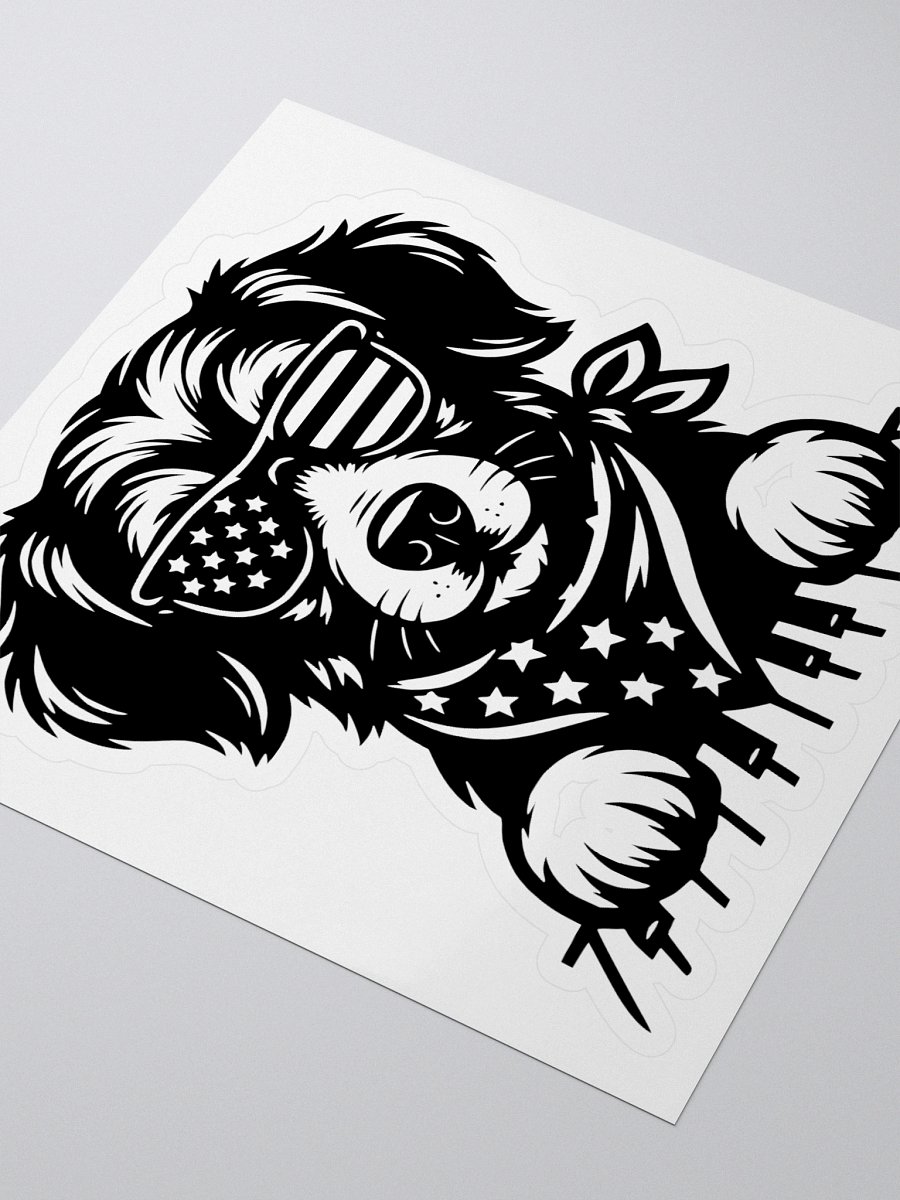 Patriotic Piano Pup in Bandana | Border Collie Sticker product image (3)