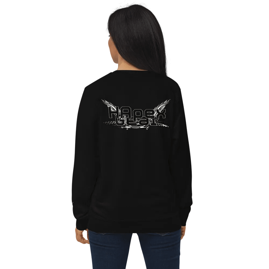 Unisex Organic Sweatshirt - Black HApex Gear White Logo product image (4)