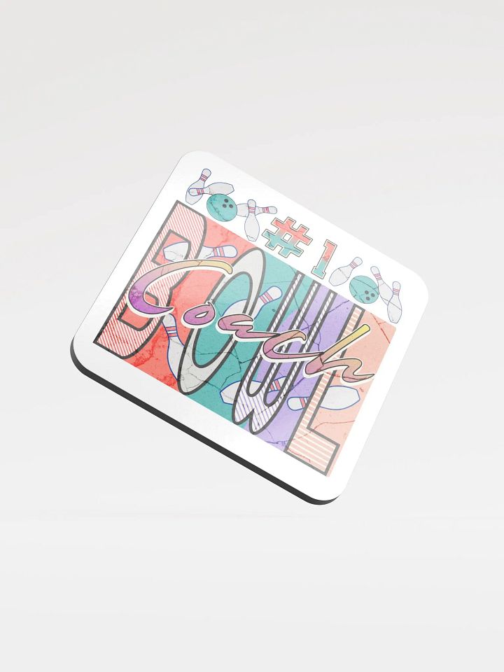 Number 1 Coach Bowling Glossed Cork Coaster product image (1)