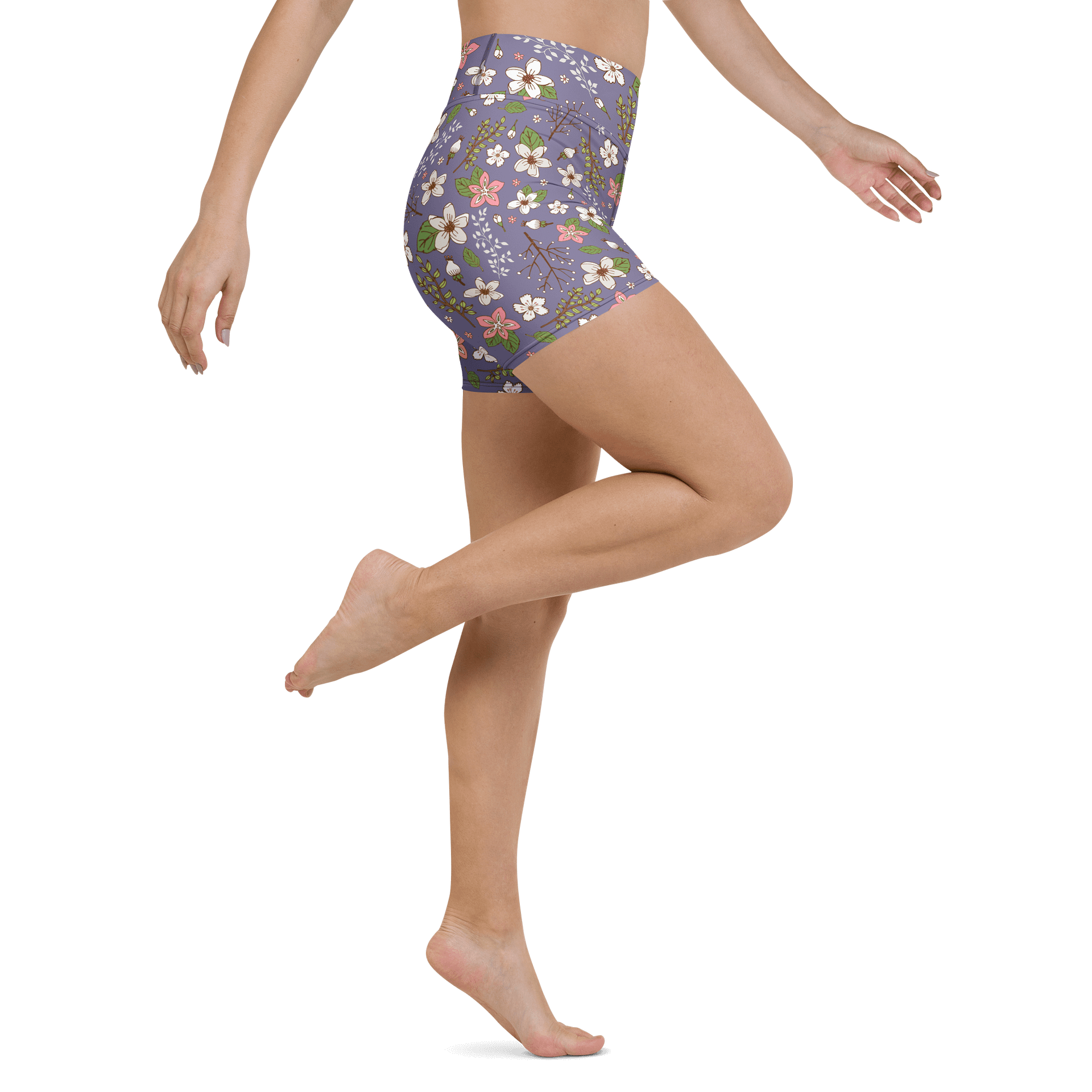 Floral Bike Shorts – Women’s High-Waisted Workout & Athleisure Shorts product image (6)