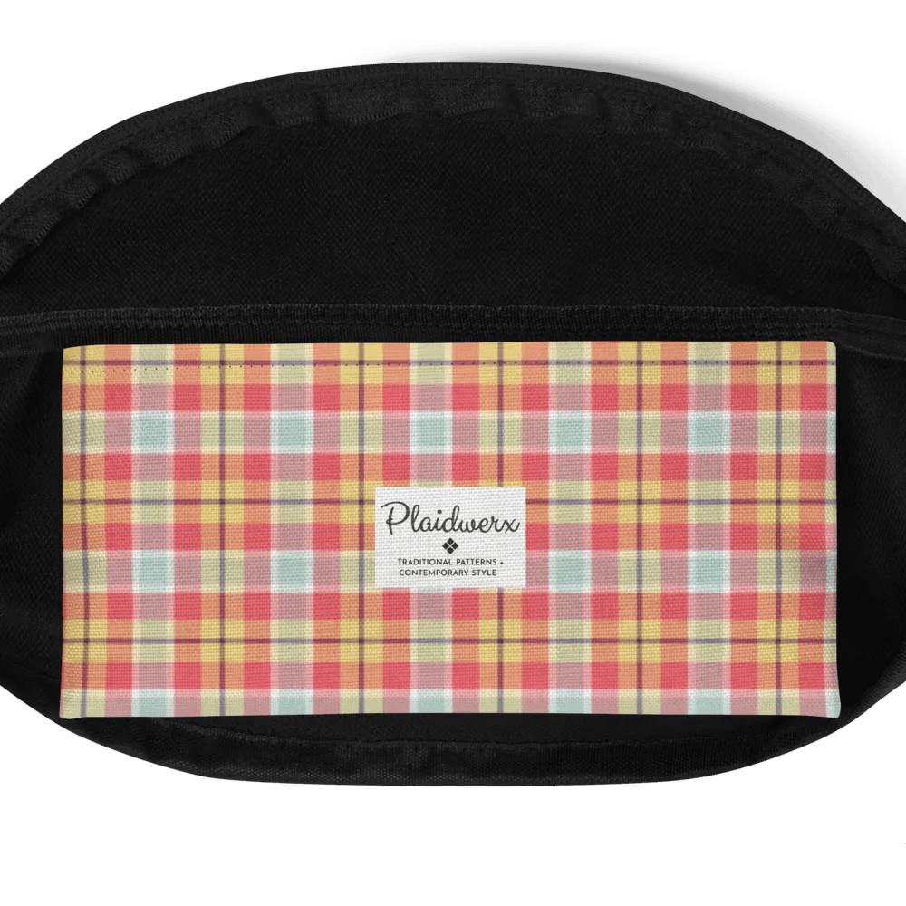 Coral Pink, Yellow, and Mint Plaid Fanny Pack product image (6)
