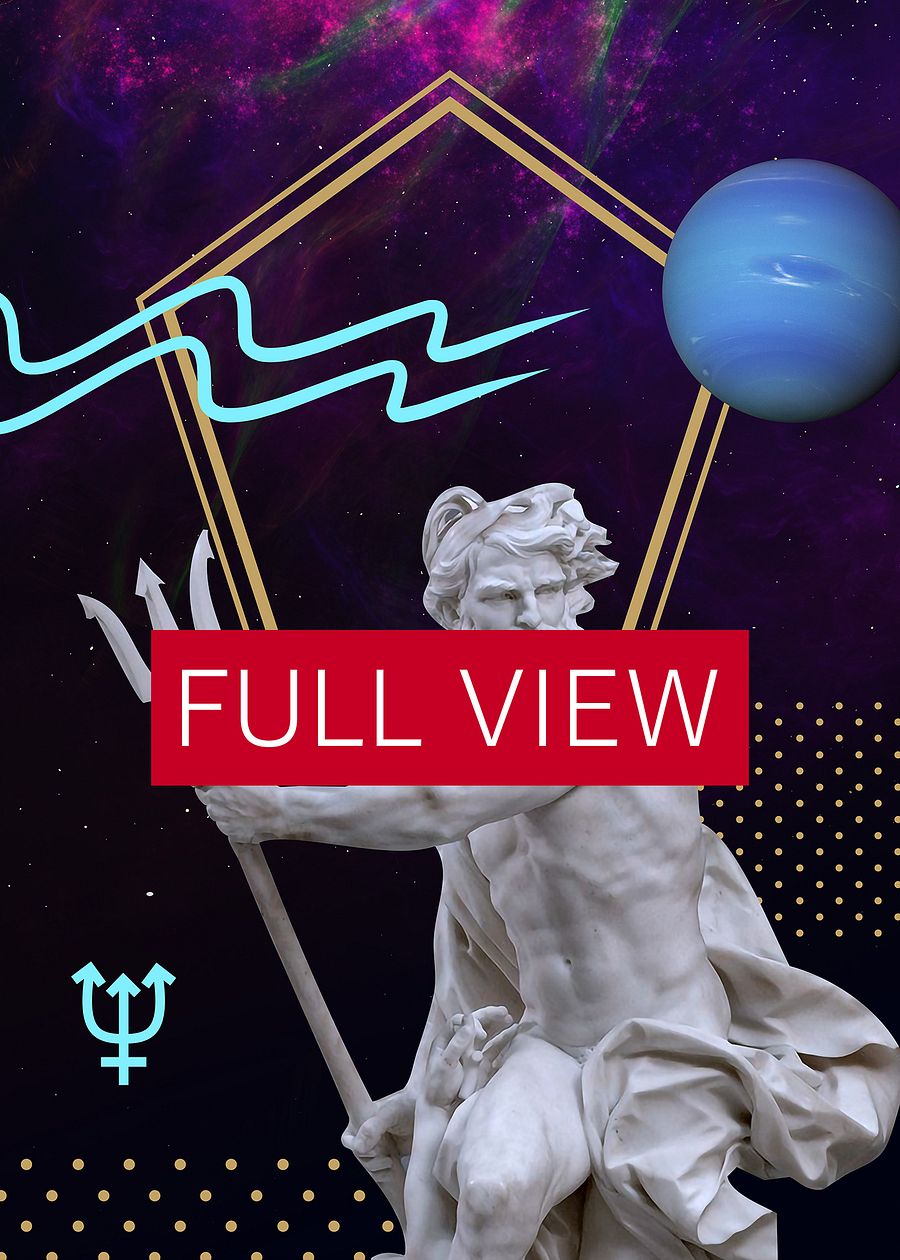 Vaporwave poster: Synthwave Gods and Planets - Neptune (gr. Poseidon) [synthwave/vaporwave/retrowave/cyberpunk] — aesthetic neon poster product image (4)