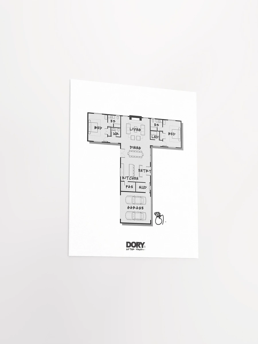 Alphabet Floor Plan Poster - T product image (3)