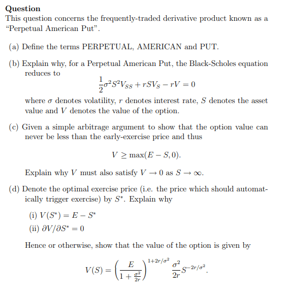 A perpetual American put, the Black-Scholes equation and the optimal exercise price product image (1)