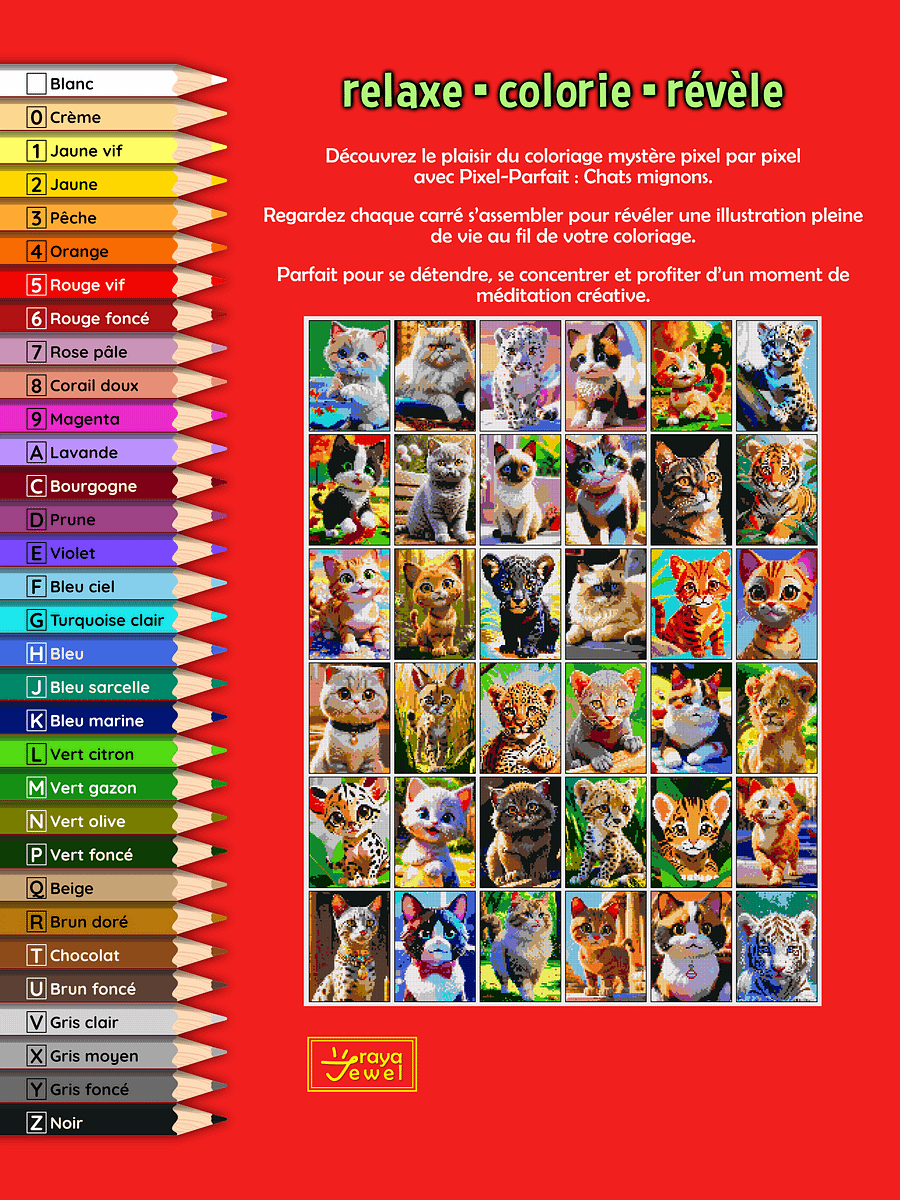 Pixel-Parfait: Chats mignons - Coloriage pixel mystère numéroté | Livre à imprimer product image (2)