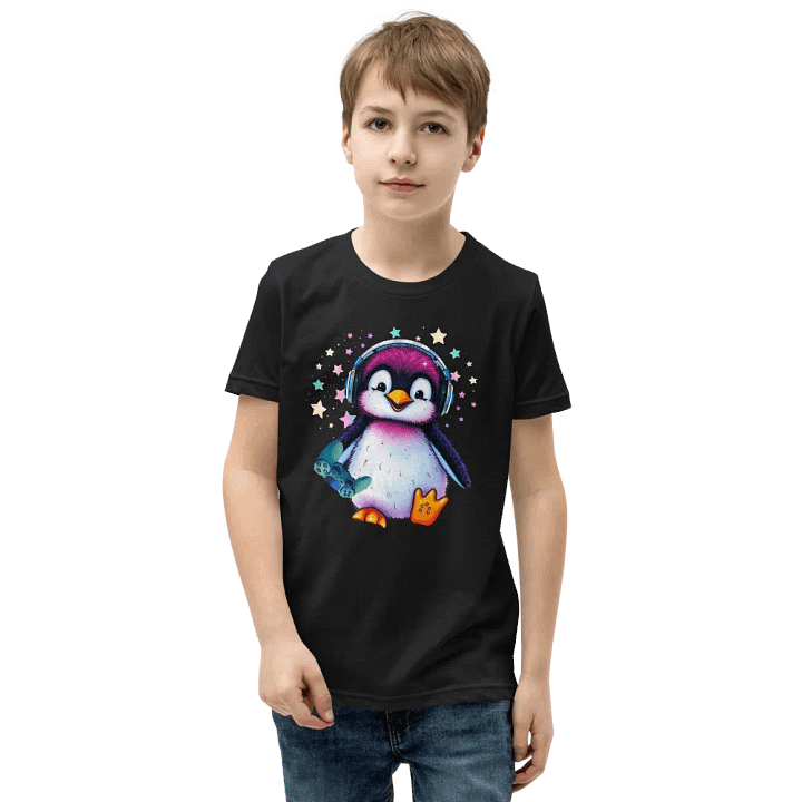 Pixel Penguin Gamer Youth T-Shirt product image (1)