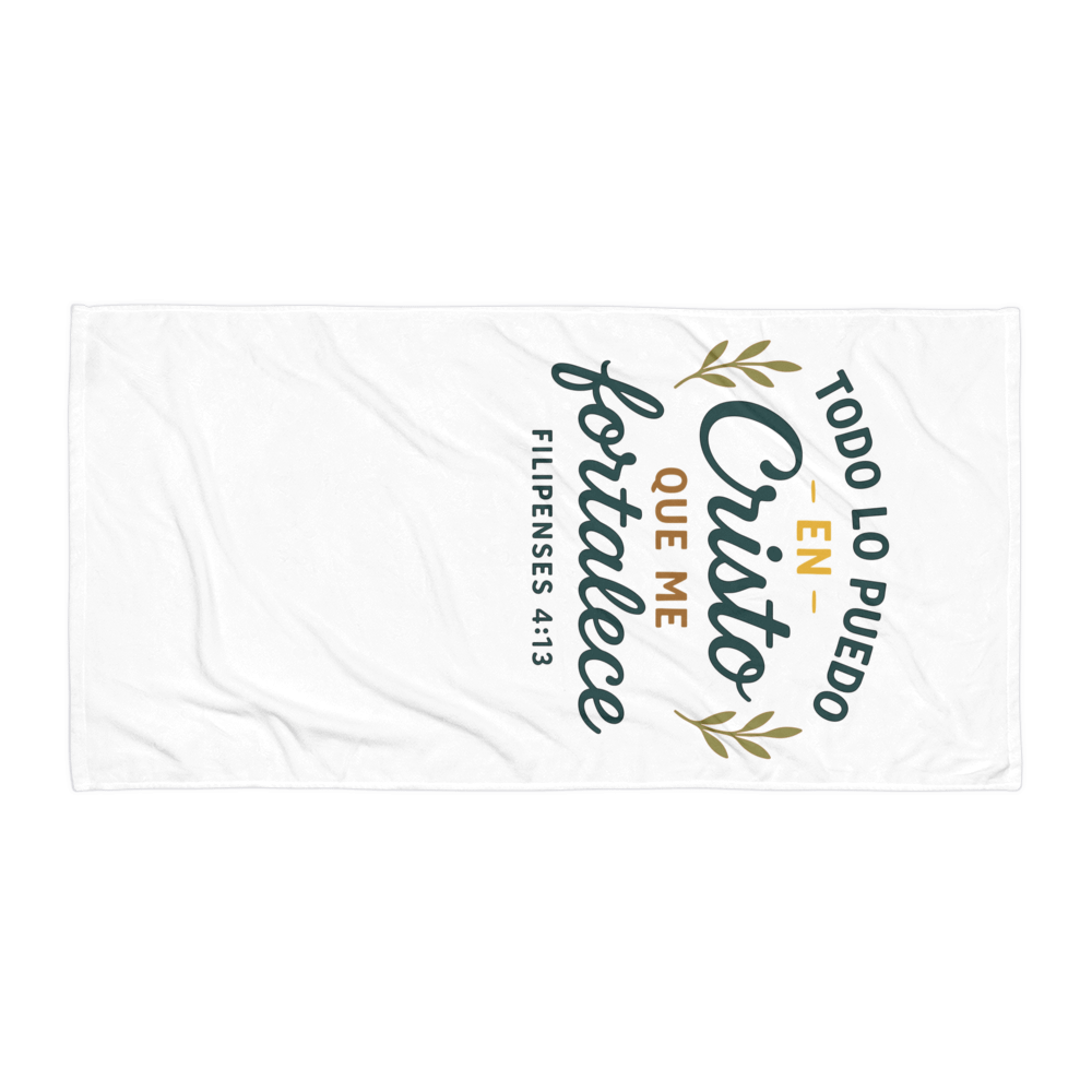 Christian Towel – “Todo lo puedo en Cristo” – Spanish Inspirational Design product image (1)