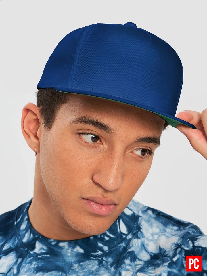 Plain Color Royal Blue Cotton Twill Flat Snapback Cap product image (2)