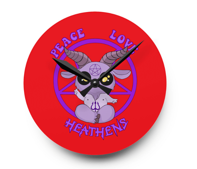 Peace, Love Heathens Wall Clock product image (4)