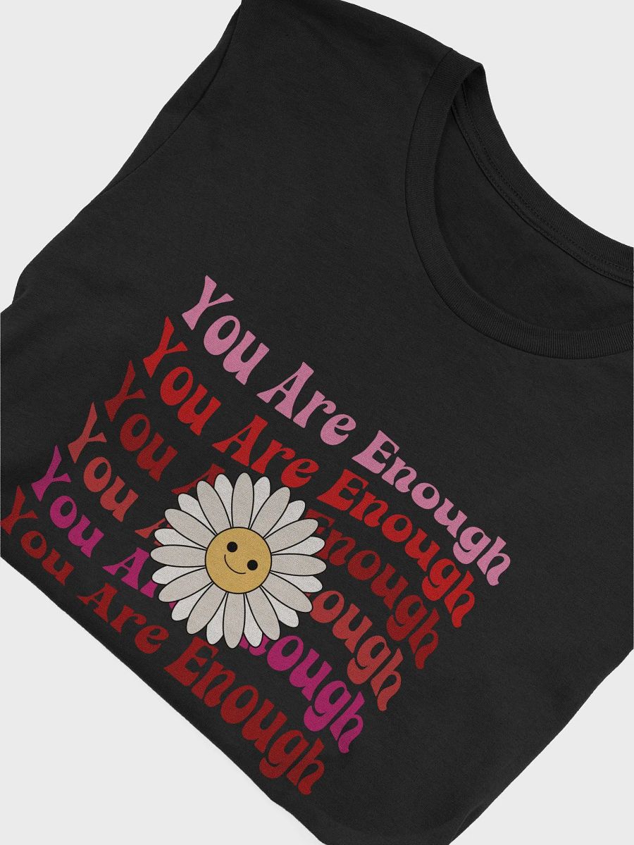 Your Are Enough, Retro Groovy Curved Colorful Inspirational Daisy T-shirt product image (4)