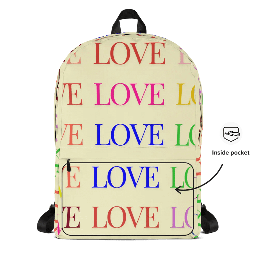 Love Grid All-Over Print Backpack product image (10)