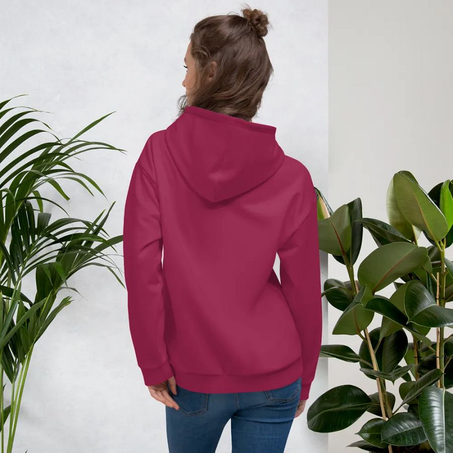 Plain Dark Red True Summer Unisex Recycled Polyester Heavyweight Premium Hoodie by Treasure Pie product image (12)