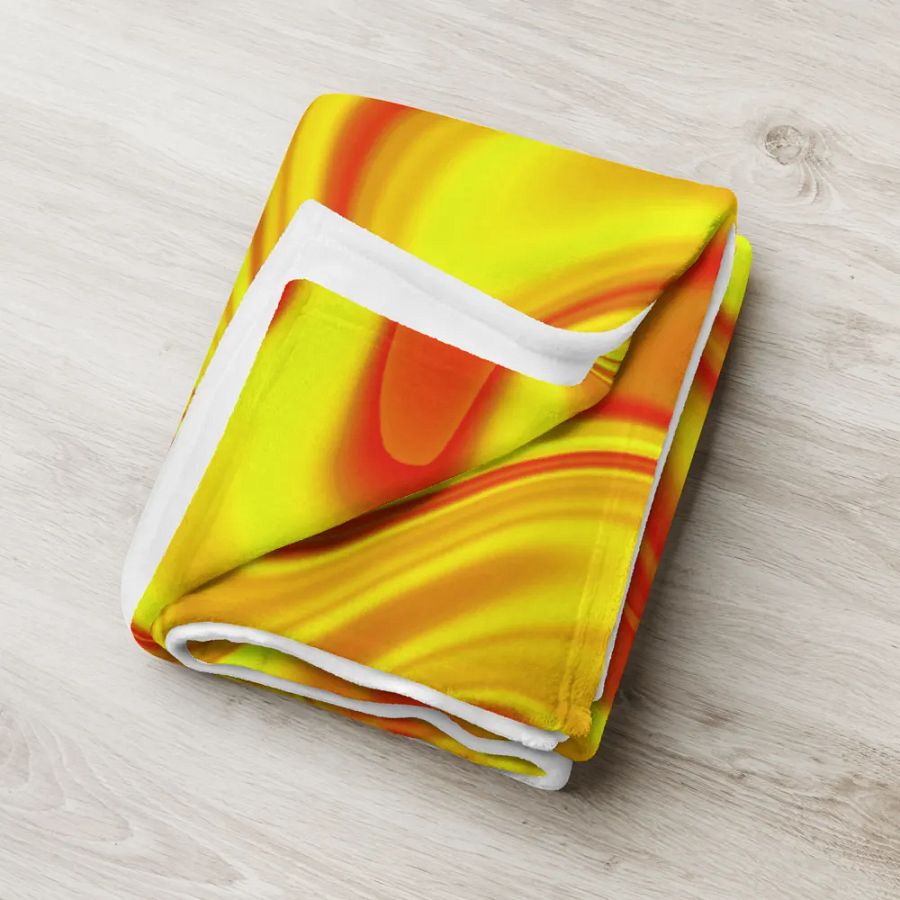 Throw Blanket - Yellow and Red Digital Fluid Art product image (8)
