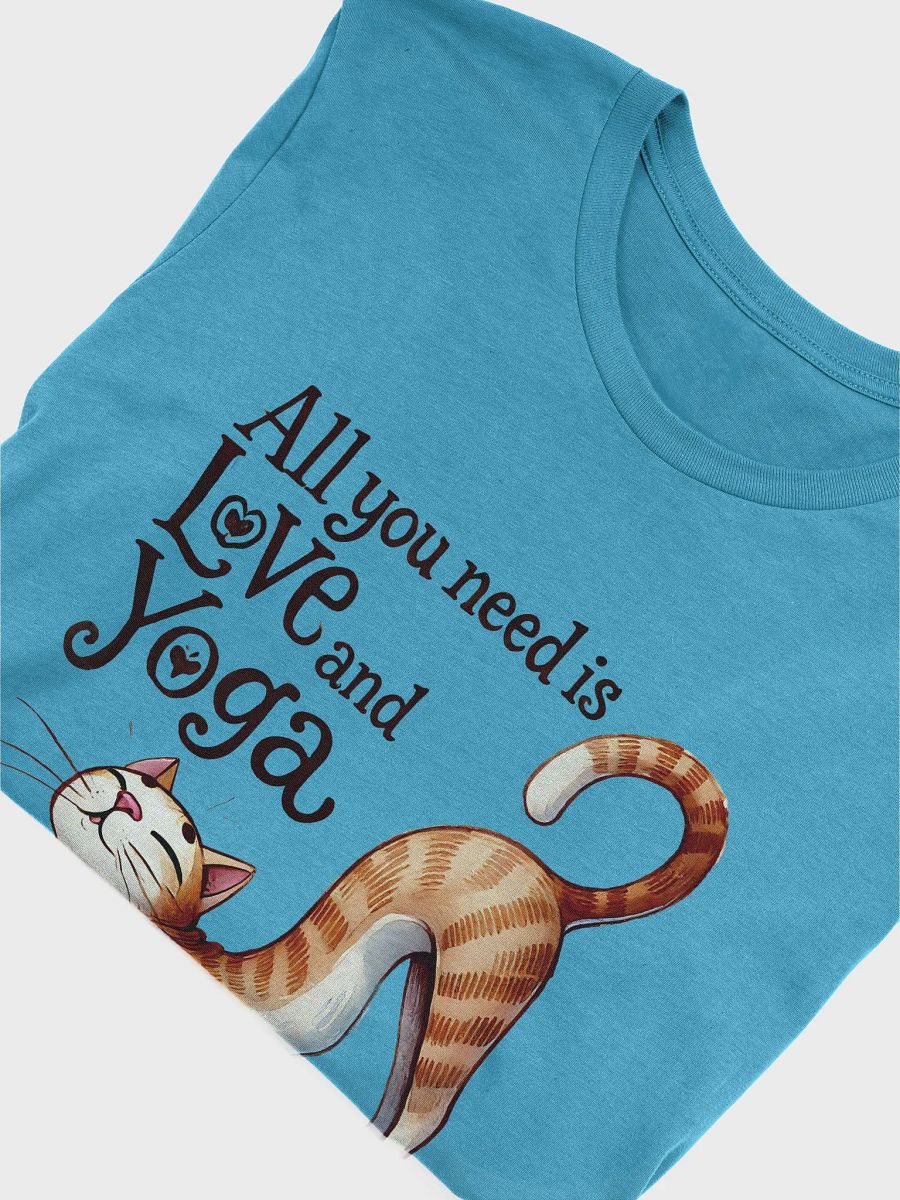All You Need Is Love and Yoga Cat T-Shirt product image (3)