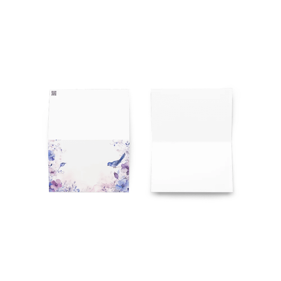 All-Occasion Greeting Card: Watercolor Bird and Blossoms product image (3)