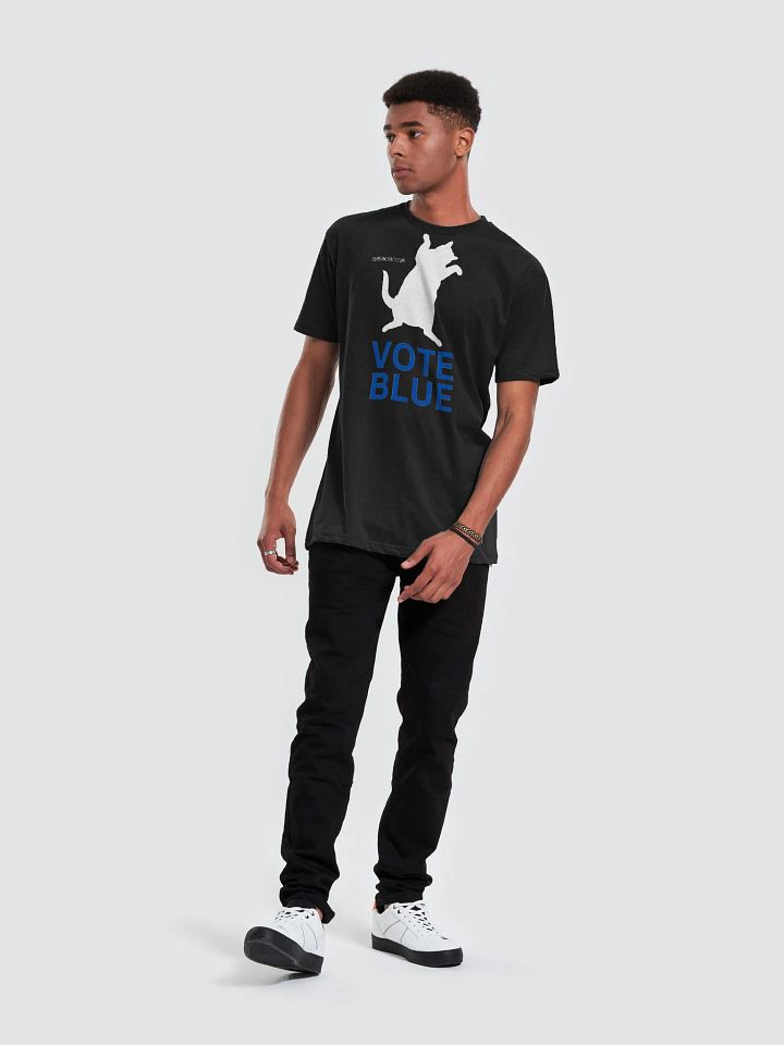 DeMeowcracy Cat Vote Blue Supersoft Slim Fit T-Shirt product image (1)