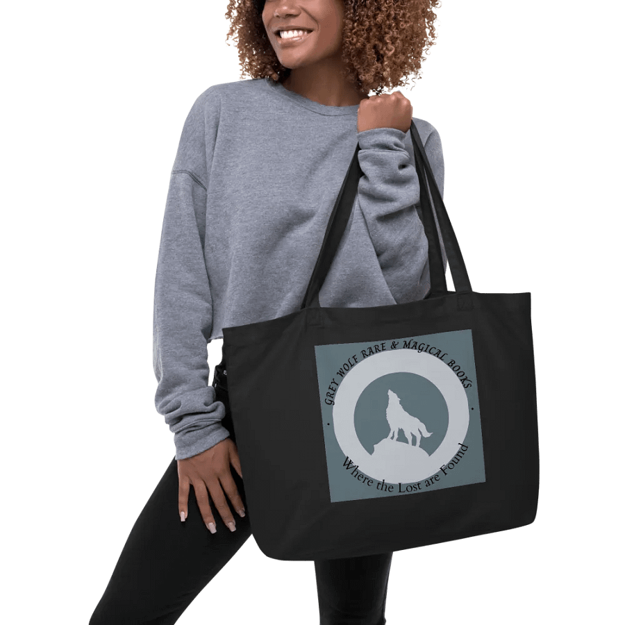 Grey Wolf Rare & Magical Books Logo Organic Tote Bag product image (5)