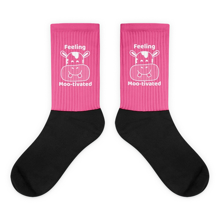 Feeling Mootivated Pink Cow Socks product image (2)