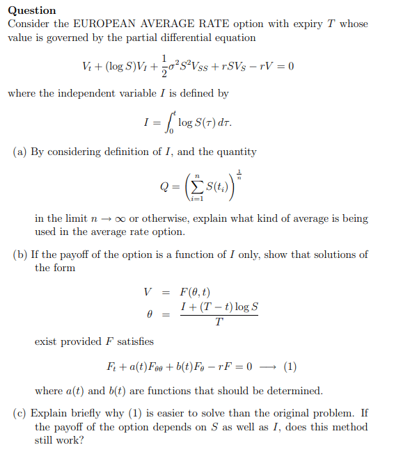 TD - European average rate option- Quiz & Solution product image (1)
