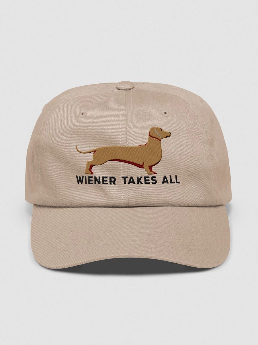 Wiener Takes All Classic Dad Hat(Embroidered) of a Dachshund(Tan) product image (25)
