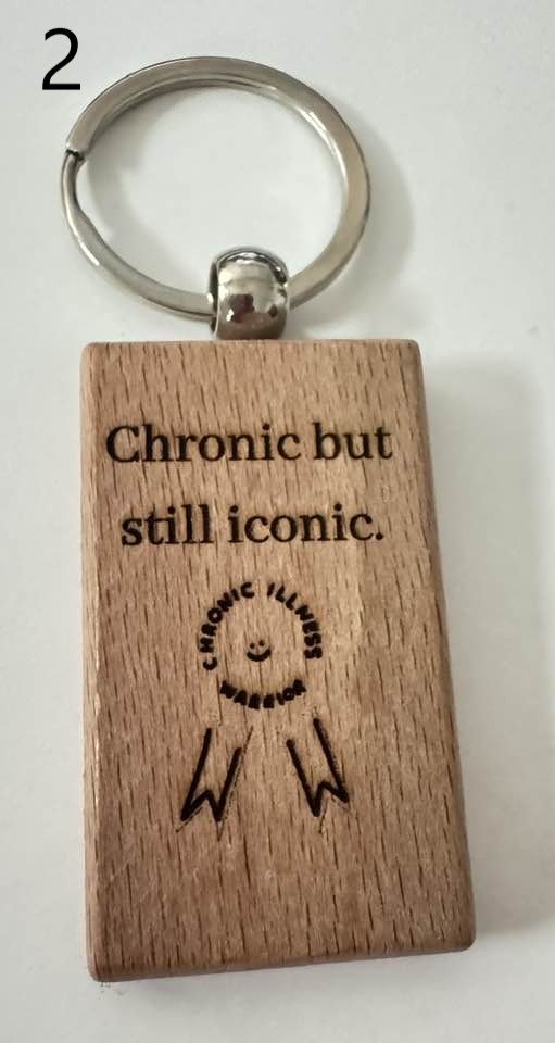 Wooden Engraved Illness Awareness Keychains | Chronic Pain, Cancer, & More  (6) product image (2)
