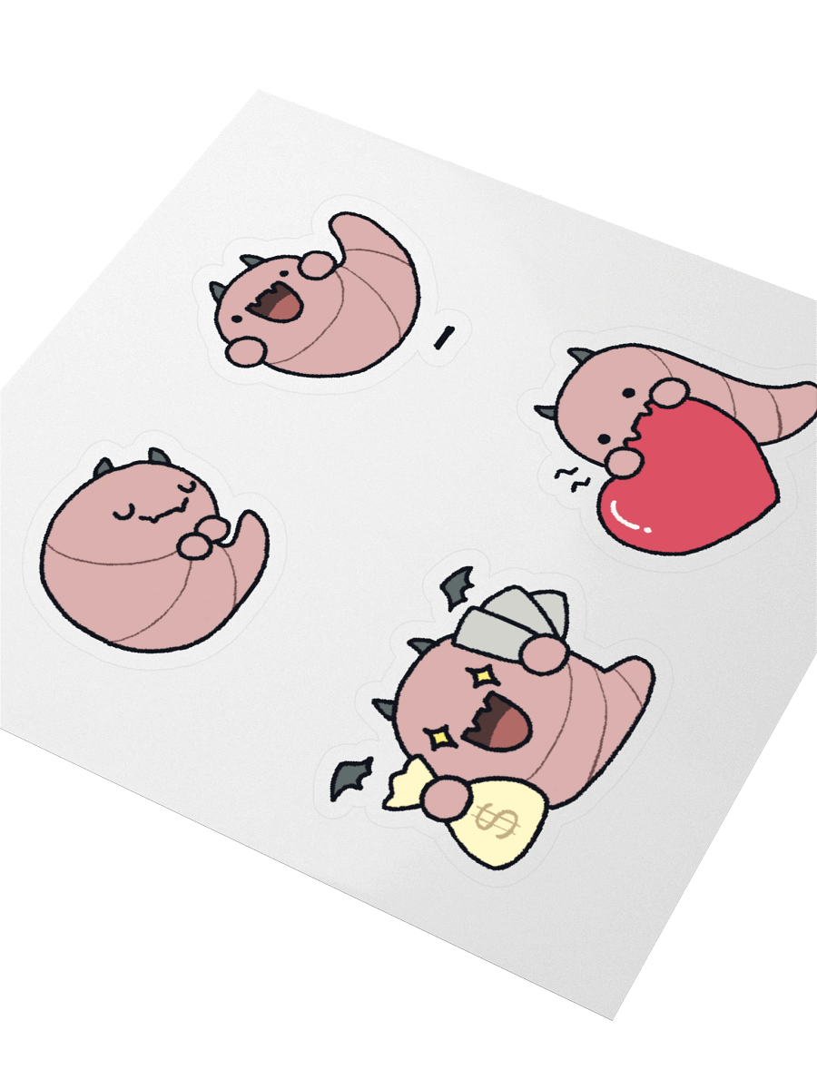 Worm 2 Stickers (Kiss Cut) product image (3)