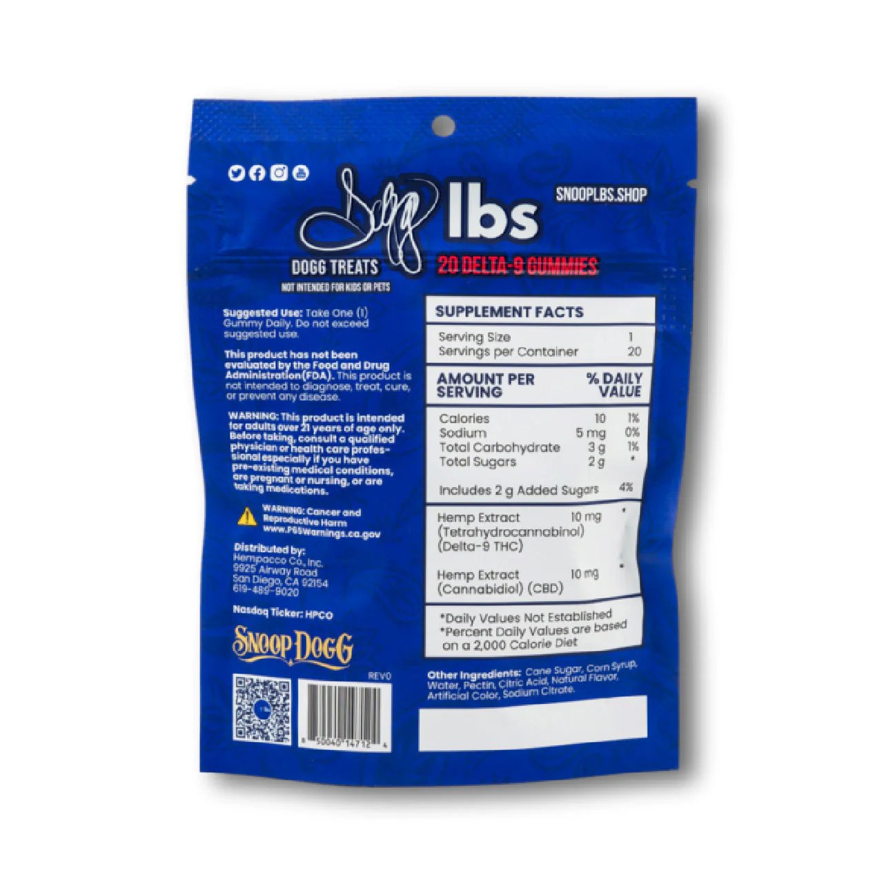 Dogg lbs Delta 9 Gummies - 20ct Pouch - Wholesale Display of 10 product image (5)