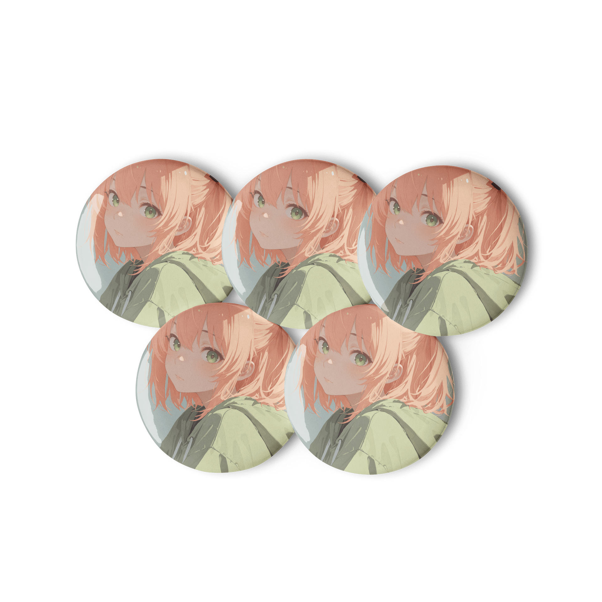 Anime Style Ponytail Character Pin Set product image (3)