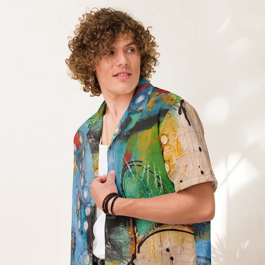 original painting abstract, by b.reters printed on hawaian shirt product image (7)