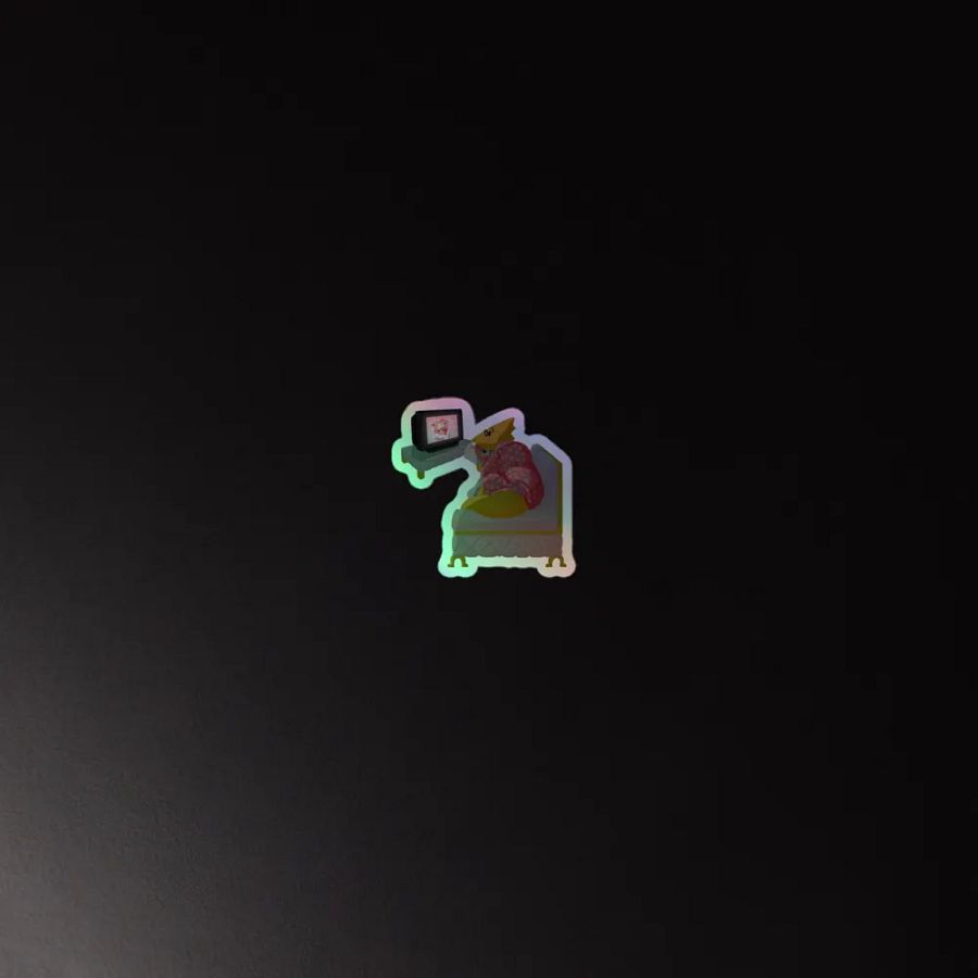 Relaxing Alphys - Holographic Sticker product image (2)