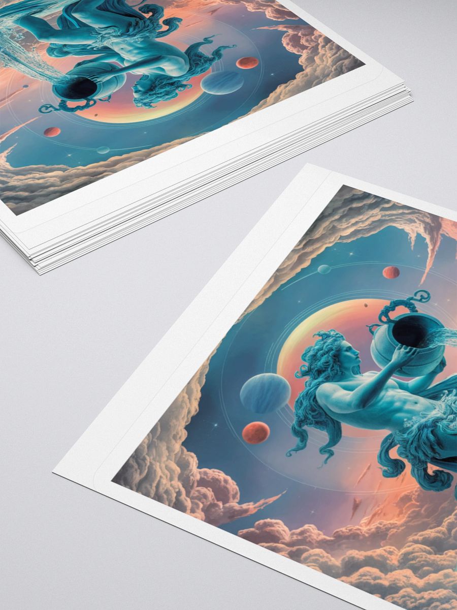 Aquarius Cosmic Vinyl Sticker - Unique Zodiac Art product image (4)