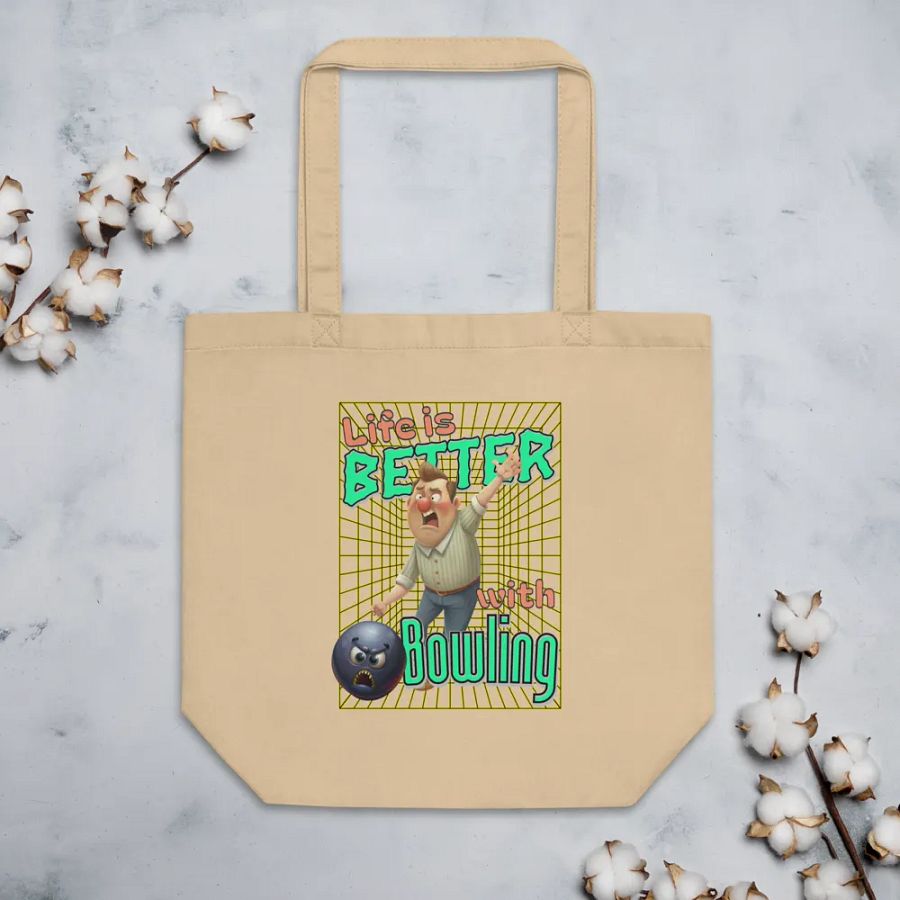 Life Is Better With Bowling Organic Cotton Tote product image (3)