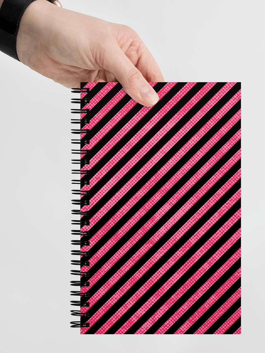 Pink & Black Grunge Stripes Spiral Notebook Great For Journaling product image (8)