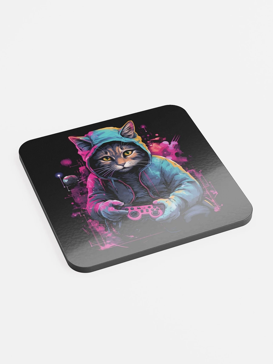 Gamer Cat Cork Coaster product image (2)