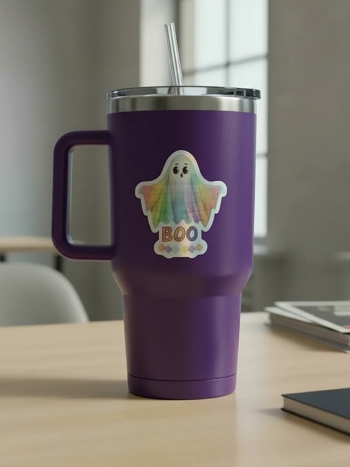 Holographic Boo Ghost Puzzle Sticker – Spooky & Shiny product image (1)