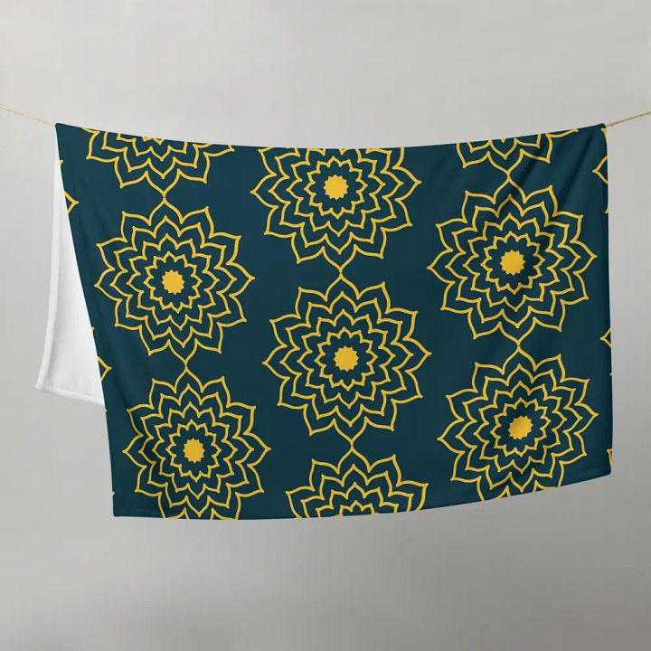 Yellow and Blue Whale Pattern Throw product image (1)