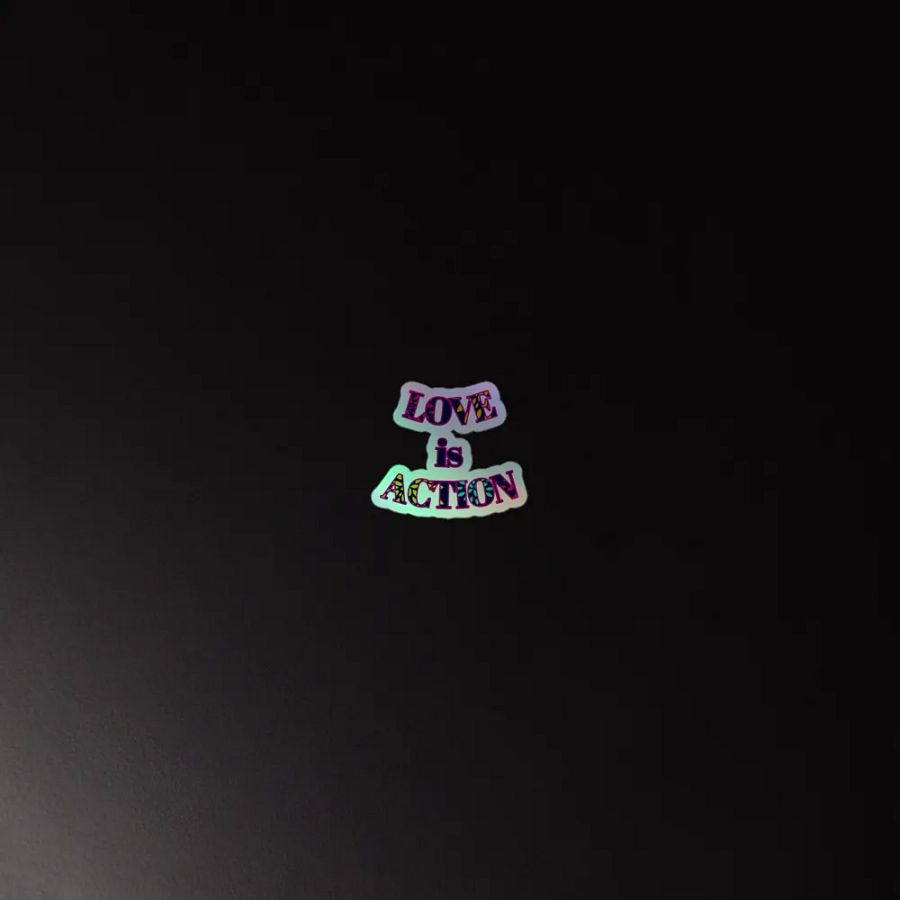 Love is Action Kiss-Cut Holographic Sticker Sheet product image (4)