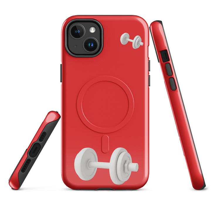 Red White Double Dumbbell iPhone® Case product image (2)