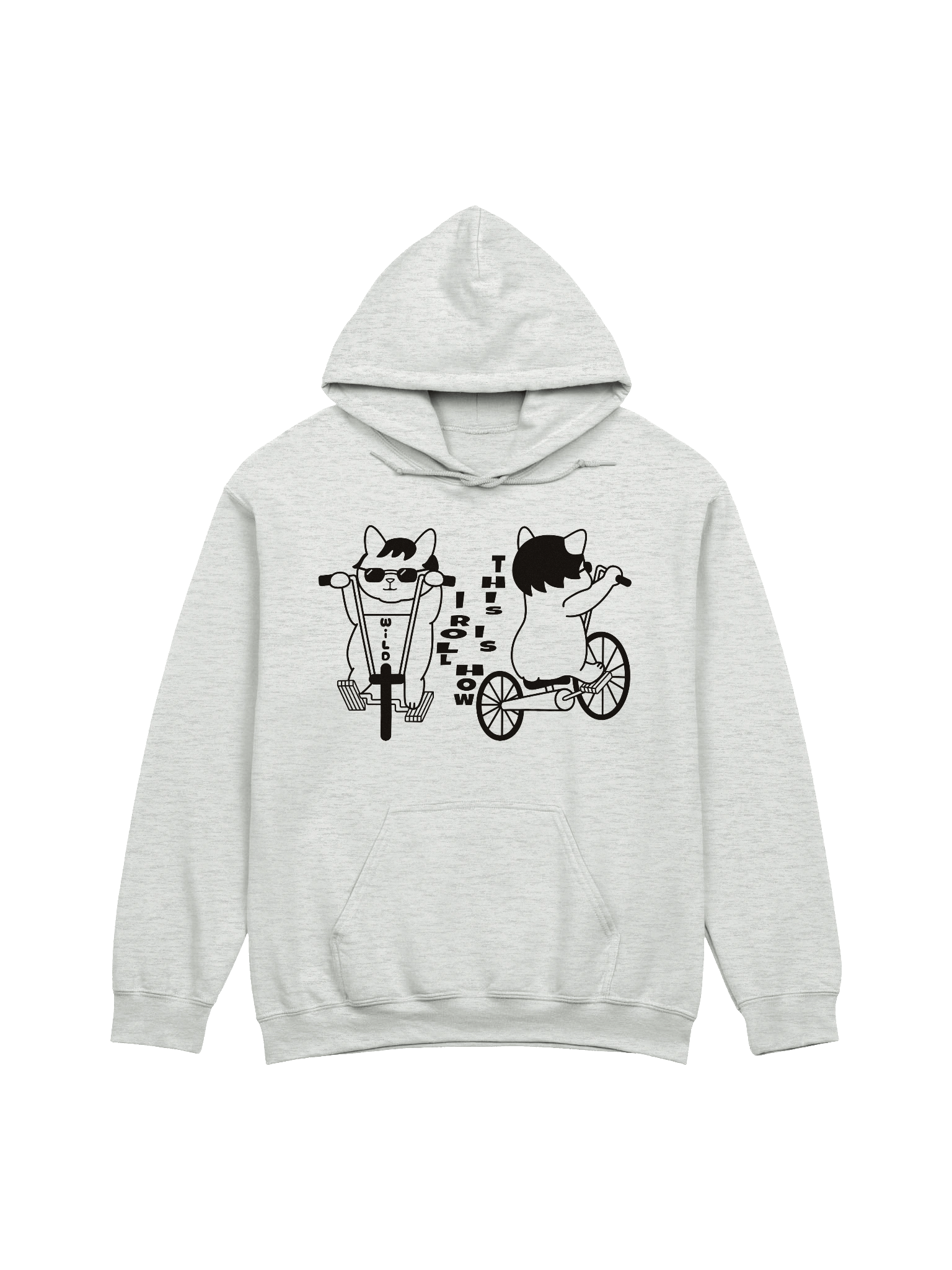 Goromi the Cat in Wig (Wild Biker) - Unisex Adult Heavy Blend Hoodie product image (1)