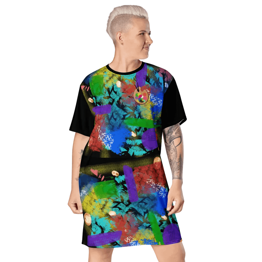 AbstractWear #2 T-Shirt Dress/Night-Flower product image (2)