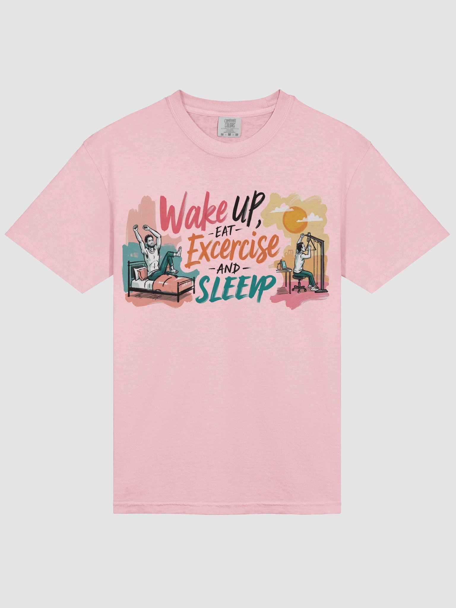 Sunrise Fitness Motivation | Wake-Up Workout Art Heavyweight T-Shirt product image (11)