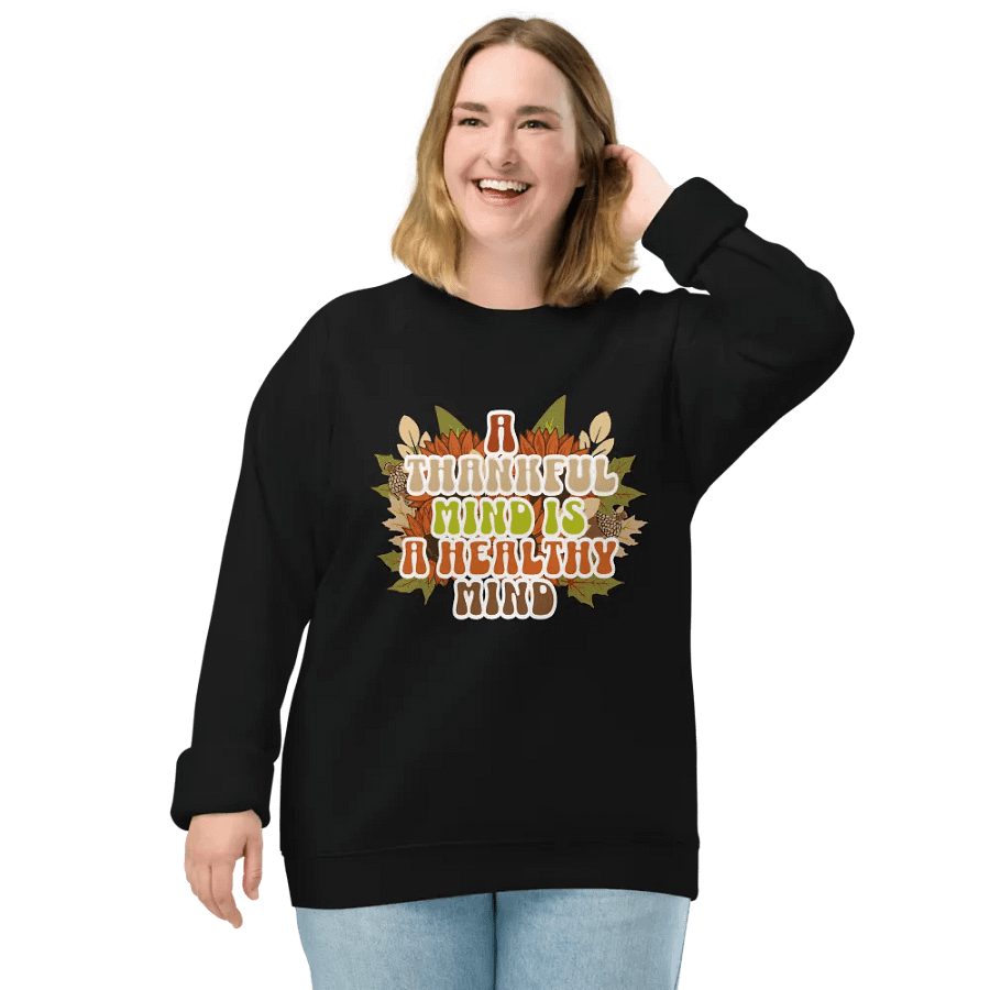 Thankful Mind Organic Raglan Sweatshirt product image (2)