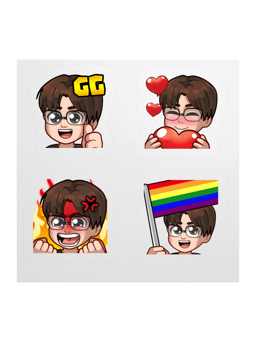 Expressive Emote Kiss Cut Stickers Set product image (1)