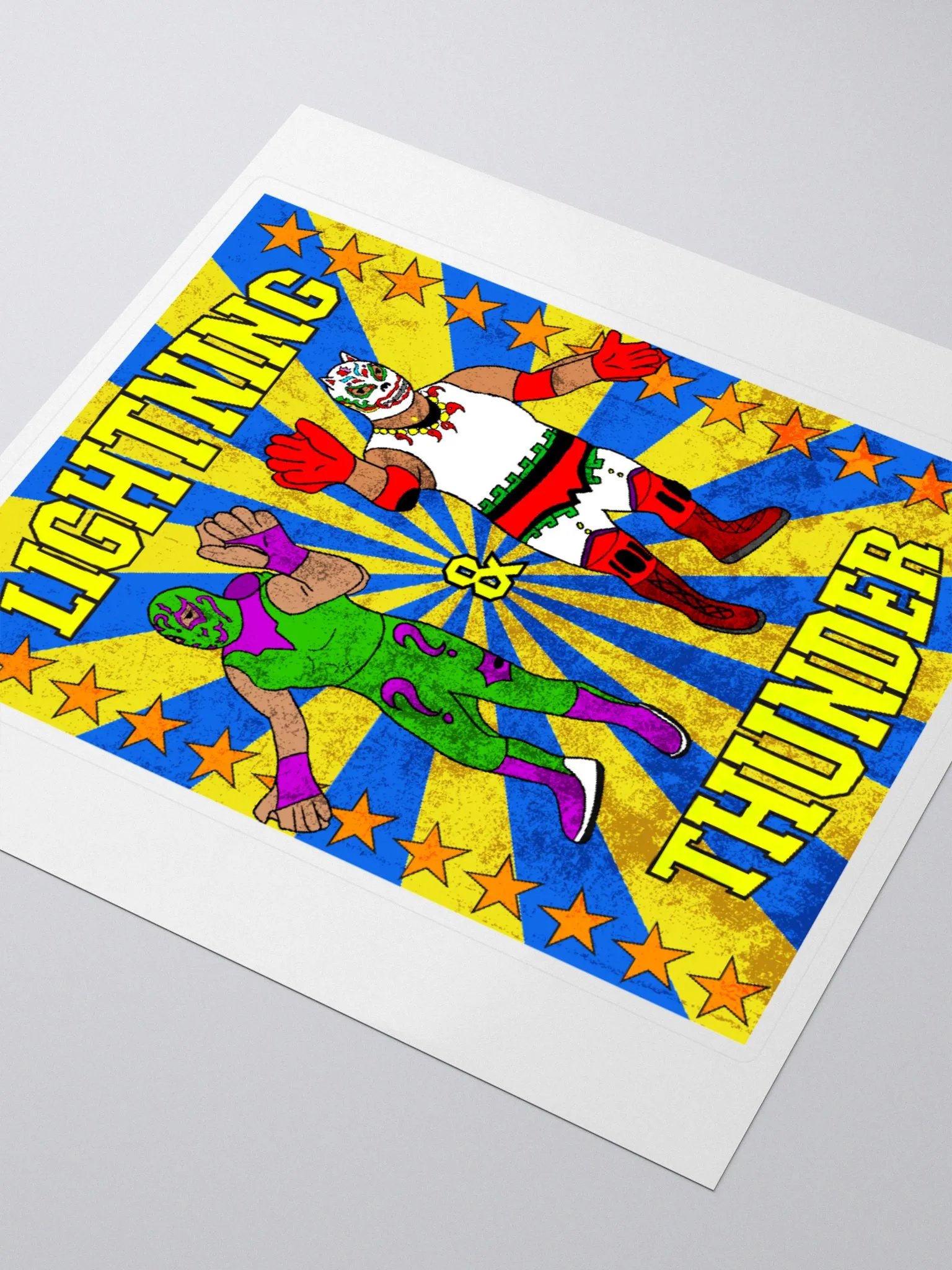 Lightning & Thunder Lucha Figures Sticker product image (7)