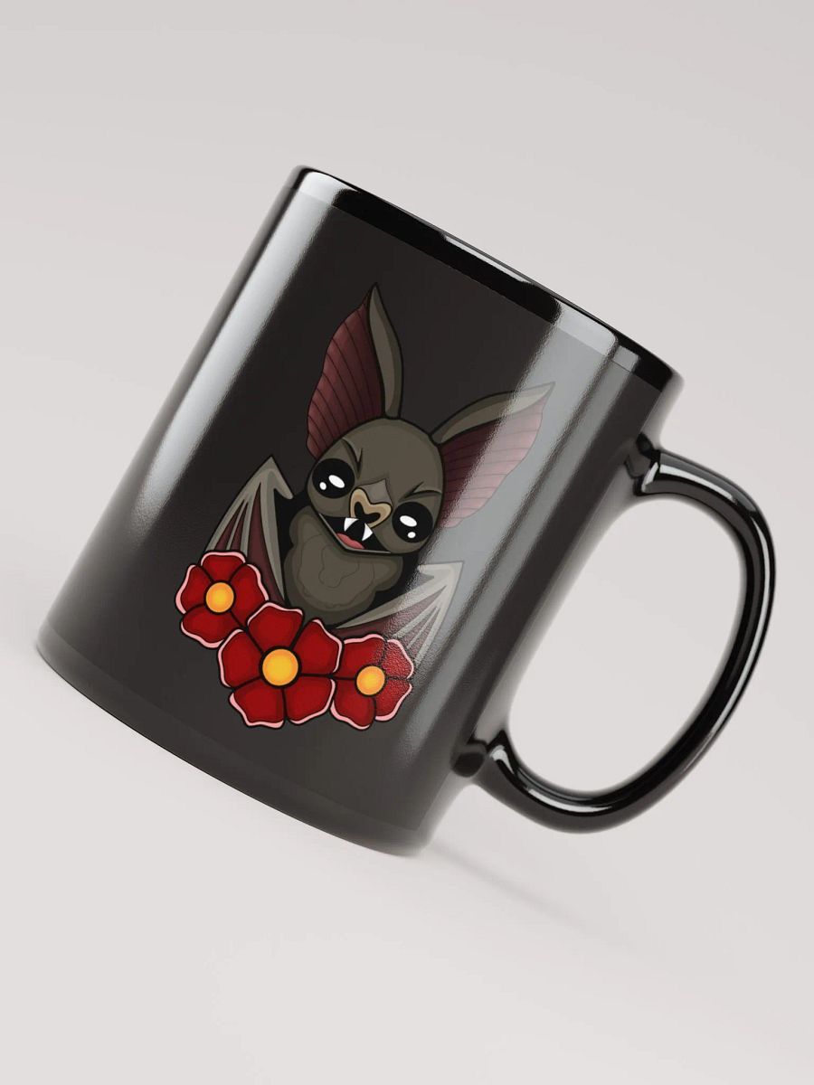 Floral Bat Black Glossy Mug product image (8)